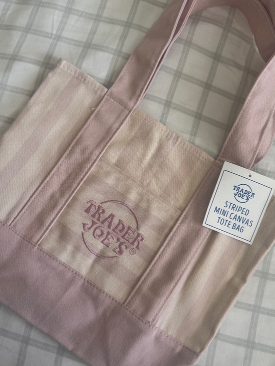 Trader Joe'S Handbags - 🆕🩷 Trader Joes Striped Mini Tote Pastel Pink